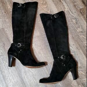 VANELI Gavina black suede boots size 10M